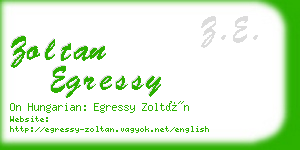 zoltan egressy business card